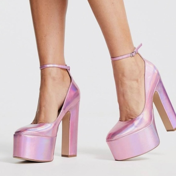 Steve Madden Skyrise platform mary janes in pink irridescent - Picture 16 of 16